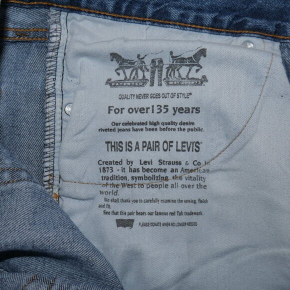 Levis 505 Men's Size 40x30 Jeans Regular Fit Straight Leg Blue Stonewashed Denim - Picture 7 of 8